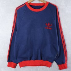 画像1: 80's adidas フロッキープリント ポケ付きスウェット (1)