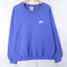 画像1: 90's NIKE 銀タグ USA製 ロゴ刺繍スウェット (1)
