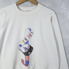 画像1: 80's USA製 "THE MUSIC OF ANDREW LLOYD WEBBER" ミュージカルアルバム プリントラグランスウェット XL (1)