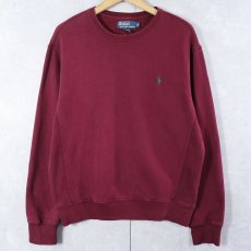 画像1: POLO Ralph Lauren "REVERSE WEAVE TYPE" ロゴ刺繍スウェット M (1)