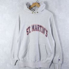 画像1: 90's Champion REVERSE WEAVE USA製 "ST. MARTIN's" プリントスウェットフーディー XL (1)