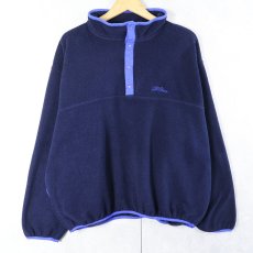 画像1: 80〜90's L.L.Bean USA製 ハーフスナップフリースジャケット NAVY XL (1)