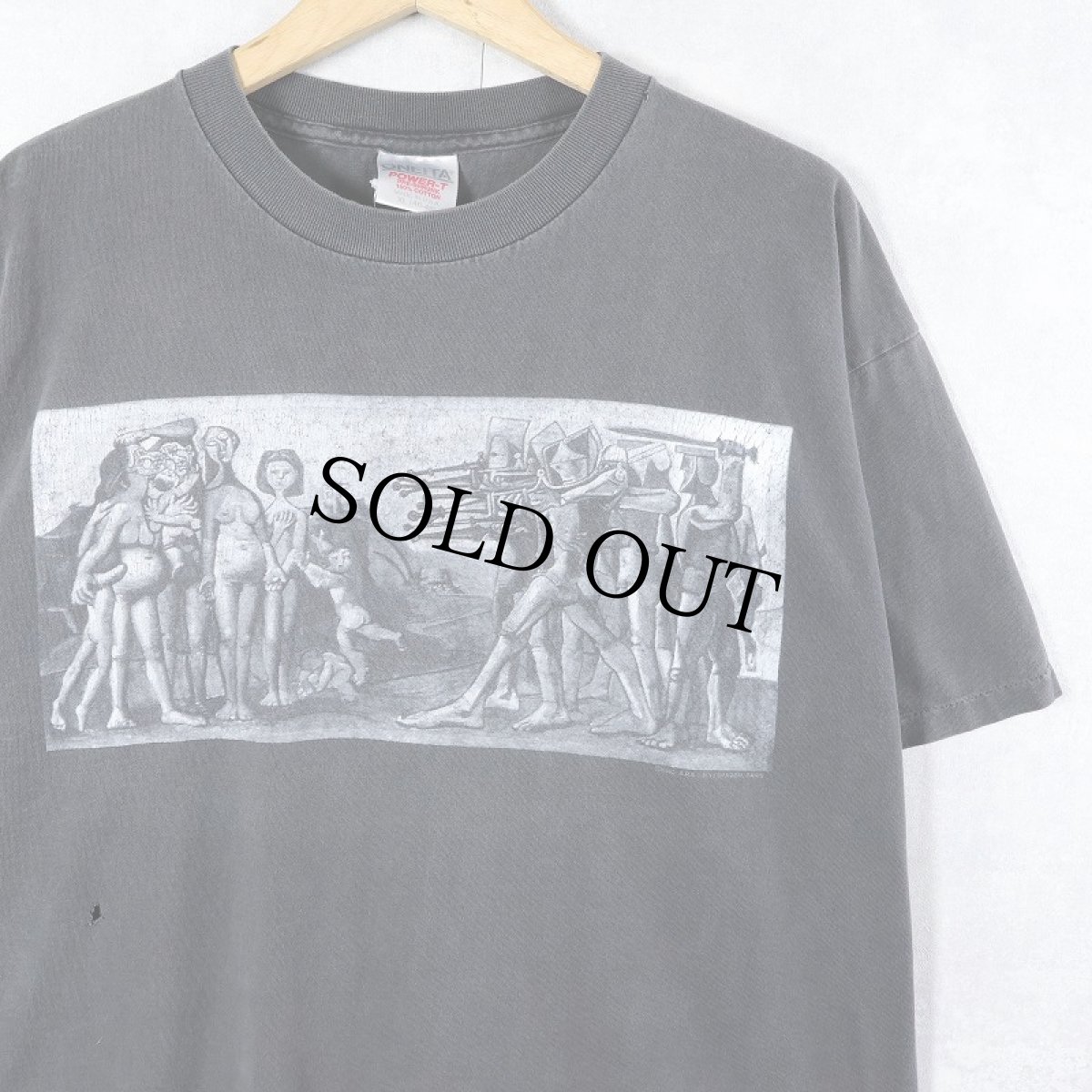 画像1: 90's NIRVANA × Pablo Picasso "BOSNIA BENEFIT" ロックバンドプリントTシャツ BLACK XL (1)