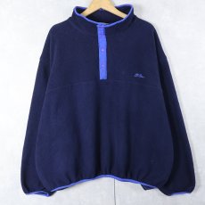 画像1: 80〜90's L.L.Bean USA製 ハーフスナップフリースジャケット NAVY XXL (1)