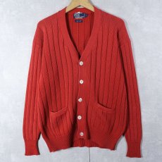 画像1: POLO Ralph Lauren コットンニットカーディガン L (1)