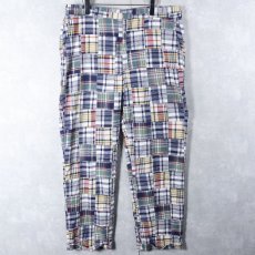 画像1: Mark, Fore & Strike USA製 マドラスチェック柄 パッチワークコットンスラックス W37 (1)