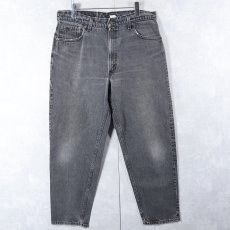画像1: 90's Levi's 550 USA製 サルファブラック デニムパンツ W35 (1)