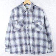 画像1: KILIMANJARO オンブレーチェック柄 ヘビーネルシャツ XL (1)