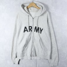 画像1: U.S.ARMY ロゴプリント スウェットジップパーカー (1)