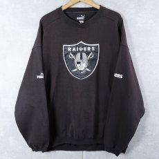 画像1: 90's〜 PUMA "RAIDERS" NFLチーム スウェット BLACK 2XL (1)