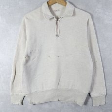 画像1: 50〜60's BRENT ハーフジップ 無地スウェット M (1)