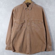画像1: 80〜90's Eddie Bauer USA製 "Elkhorn Twill" コットンツイルワークシャツ M (1)