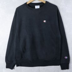 画像1: Champion REVERSE WEAVE 目付き スウェット BLACK M (1)