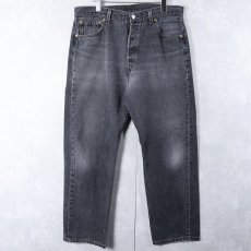 画像1: 90's Levi's 501 USA製 "サルファブラック" ブラックデニムパンツ W34 (1)