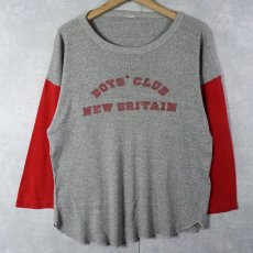 画像1: 〜70's "BOYS' CLUB NEW BRITAIN" 染み込みプリント ベースボールTシャツ (1)