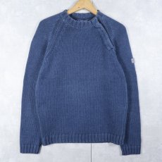 画像1: SAINT JAMES インディゴ アクリル×コットンニットセーター (1)