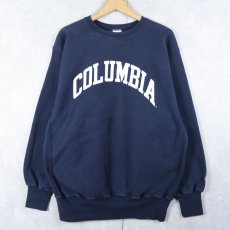 画像1: 90's Champion REVERSE WEAVE "COLUMBIA" プリントスウェット NAVY XL (1)