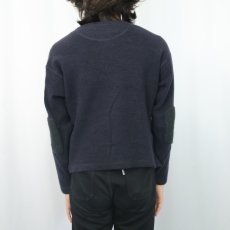 画像3: 90's BANANA PEPUBLIC USA製 エルボーパッチ付き メリノウールニットセーター NAVY L (3)