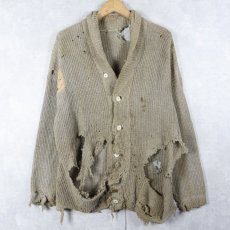 画像2: 〜40's ショールカラー ウールニットカーディガン (2)