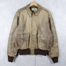画像1: 80〜90's L.L.Bean USA製 "A-2 TYPE" フライトレザージャケット SIZE42 (1)
