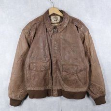 画像1: G-III "A-2 TYPE" スエードレザージャケット L (1)