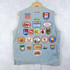 画像2: 70〜80's ワッペンカスタム ボアライナー デニムベスト (2)