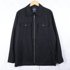 画像1: PENDLETON ポリエステル×コットン ジップシャツジャケット BLACK S (1)