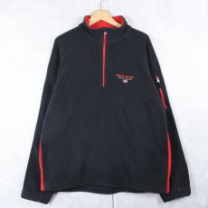 画像1: POLO SPORT Ralph Lauren ロゴ刺繍 ハーフジップ フリースジャケット BLACK XL (1)