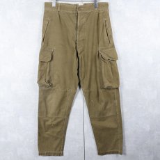 画像1: 60's FRENCH ARMY M-47後期 HBTカーゴパンツ W32 (1)