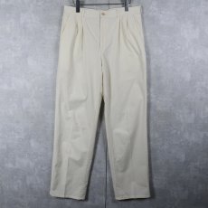 画像1: 70〜80's L.L.Bean USA製 2タック コットントラウザーズ W32 (1)
