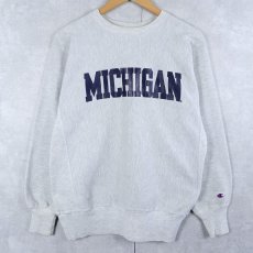 画像1: 90's Champion REVERSE WEAVE USA製 "MICHIGAN" プリントスウェット L (1)