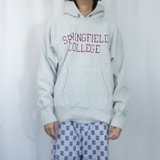 画像2: 80's Champion REVERSE WEAVE USA製 トリコタグ "SPRINGFIELD COLLEGE" プリントスウェットフーディー L (2)