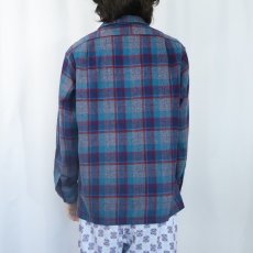 画像3: 70's PENDLETON USA製 チェック柄 ウールオープンカラーシャツ L (3)