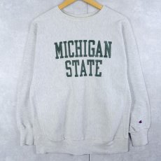画像1: 90's Champion REVERSE WEAVE USA製 "MICHIGAN STATE" プリントスウェット XL (1)