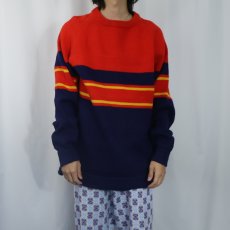 画像2: MORIARTY SWEATER ボーダー柄 アクリルニットセーター ML (2)
