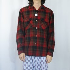 画像2: 60's〜 PENDLETON チェック柄 ウールオープンカラーシャツ (2)