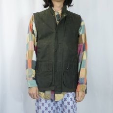 画像2: 90's Barbour ENGLAND製 "WESTMORLAND" オイルドベスト 3ワラント S (2)