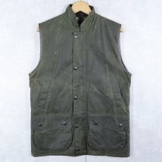 画像1: 90's Barbour ENGLAND製 "WESTMORLAND" オイルドベスト 3ワラント S (1)