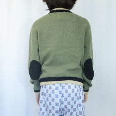 画像3: 60's Rugby Sportswear ウールニット ジップカーディガン M (3)