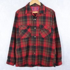 画像1: 60's〜 PENDLETON チェック柄 ウールオープンカラーシャツ (1)