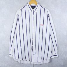 画像1: 90's POLO SPORT Ralph Lauren ストライプ柄 コットンボタンダウンシャツ XL (1)