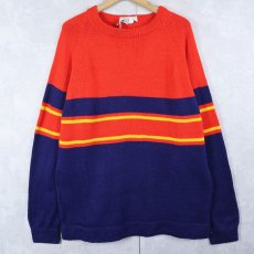 画像1: MORIARTY SWEATER ボーダー柄 アクリルニットセーター ML (1)