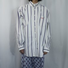画像2: 90's POLO SPORT Ralph Lauren ストライプ柄 コットンボタンダウンシャツ XL (2)