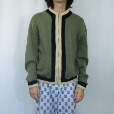 画像2: 60's Rugby Sportswear ウールニット ジップカーディガン M (2)