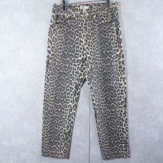 画像1: OAT NEW YORK レオパード柄 デニムパンツ W30 (1)
