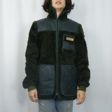 画像2: 70's〜 LEFA キルティングライナー レザー×ボアハンティングジャケット M (2)