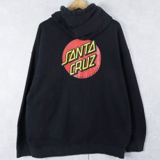 画像1: SANTA CRUZ ロゴプリントスウェットフーディー BLACK XL (1)
