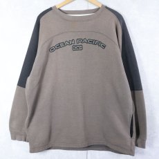 画像1: OCEAN PACIFIC ロゴパッチ付き 切り替えデザインスウェット L (1)