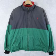 画像1: POLO Ralph Lauren 裏フリース 2トーン コットンジップジャケット M (1)