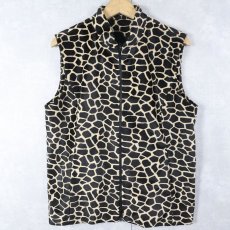 画像1: ELLIOTT LAUREN USA製 ジラフ柄 ベロアベスト SIZE10 (1)